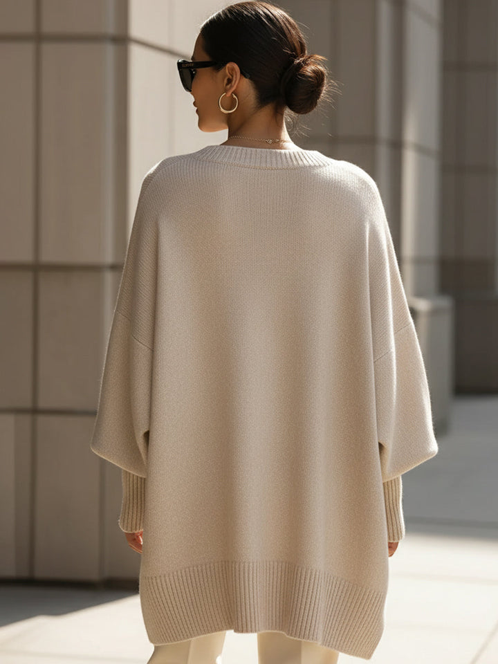 Gemütlicher Oversize Strickpullover mit Fledermausärmeln für Damen