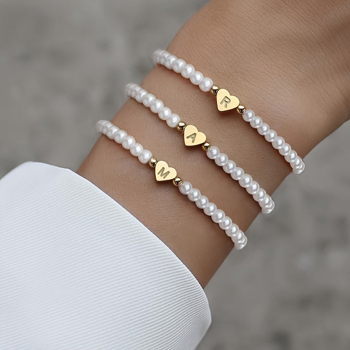 Schickes A-Z Herz Initialen Armband