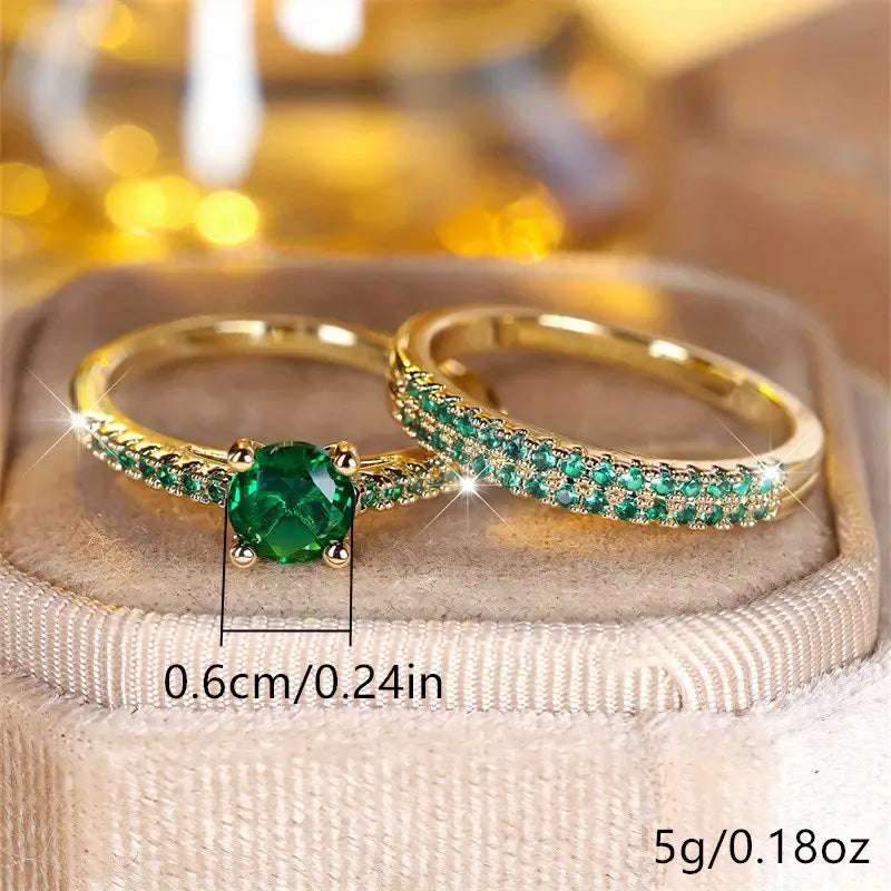 Duo Ring Goldfarben Set