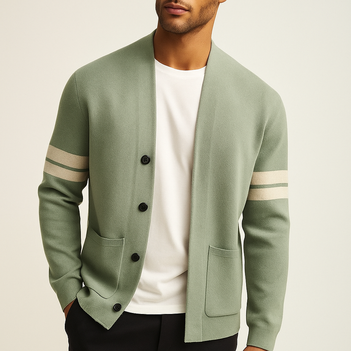 Klassischer Strickpullover mit Knopfleiste für Herren