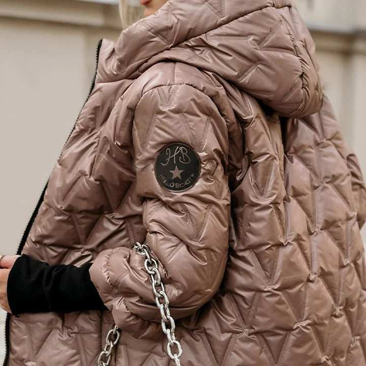 Gemütliche Leichte Steppjacke mit Kapuze für Damen