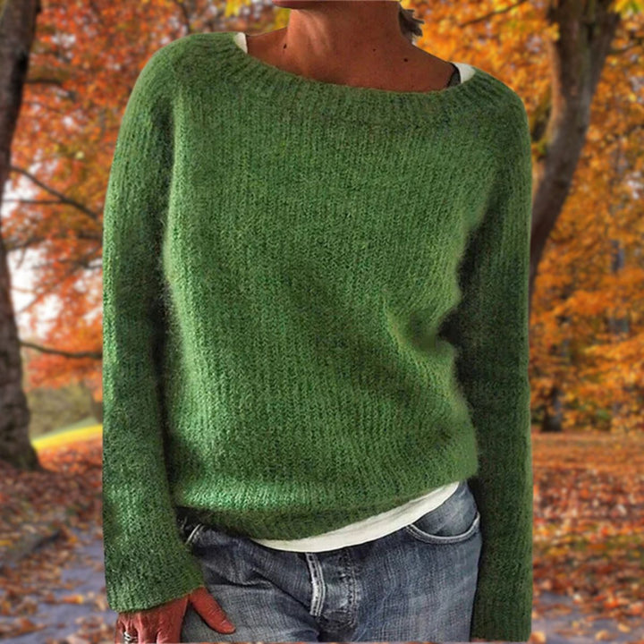 Gemütlicher Weiter Strickpullover mit Rundhalsausschnitt für Damen
