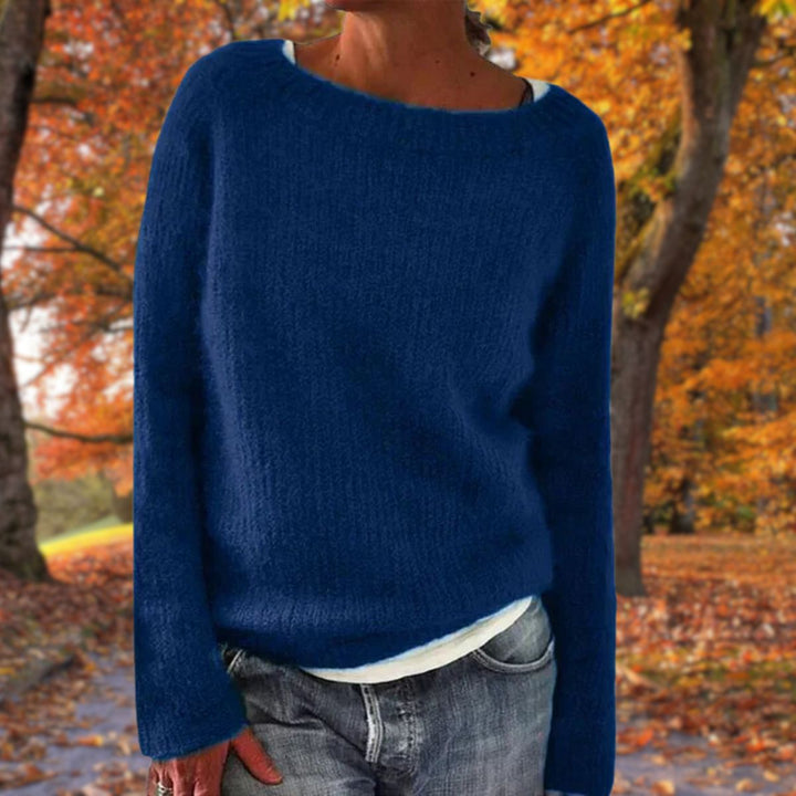 Gemütlicher Weiter Strickpullover mit Rundhalsausschnitt für Damen