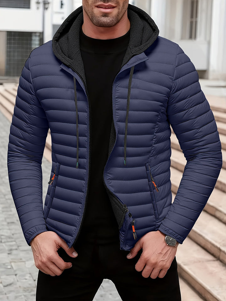 Warme Leichte Winterjacke mit Kapuze für Herren