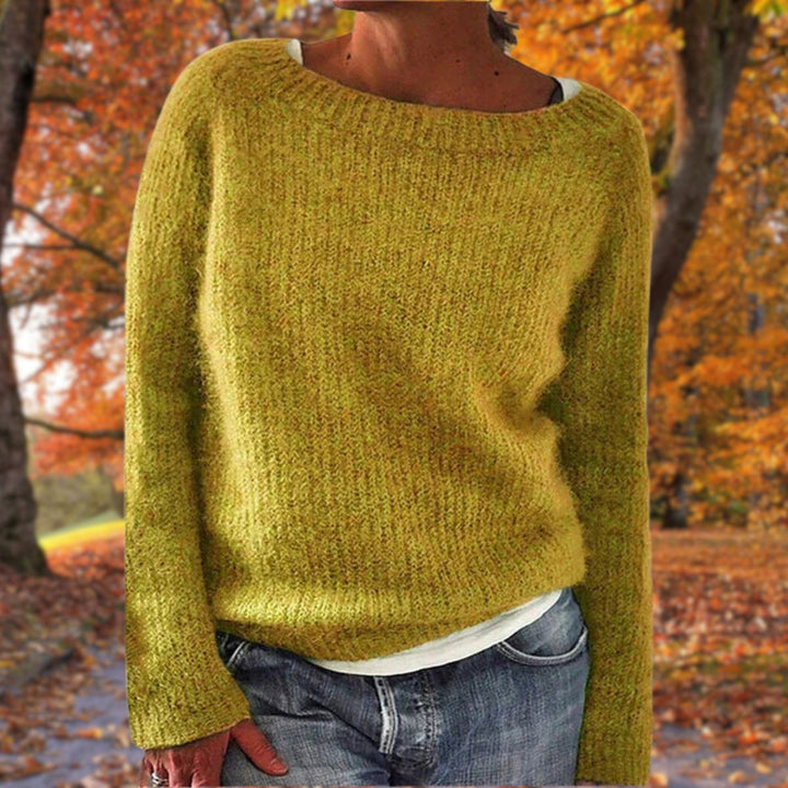 Gemütlicher Weiter Strickpullover mit Rundhalsausschnitt für Damen