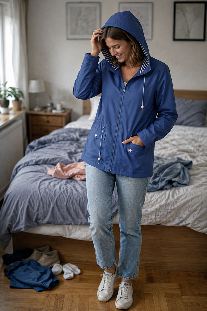 Lässige Wasserdichte Regenjacke mit Kapuze für Damen