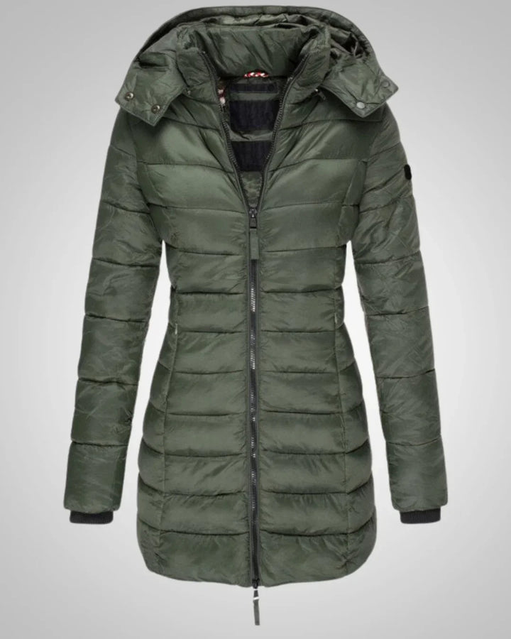 Warme Lange Daunenjacke mit Kapuze für Damen
