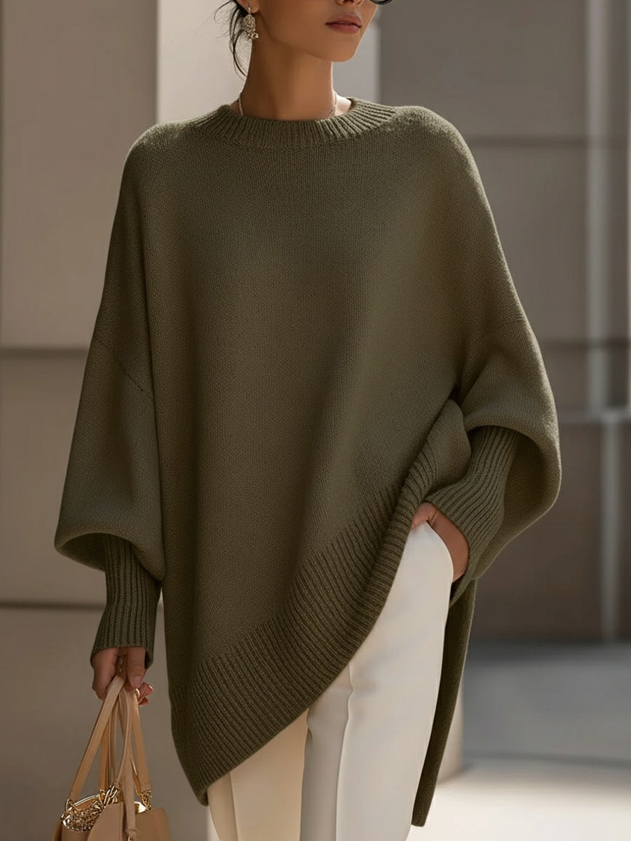 Gemütlicher Oversize Strickpullover mit Fledermausärmeln für Damen