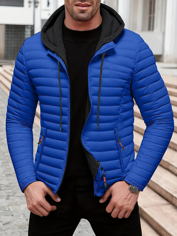 Warme Leichte Winterjacke mit Kapuze für Herren