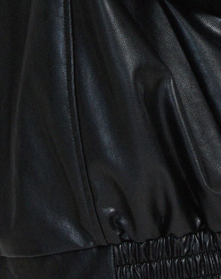 Lässige Oversize Lederjacke mit Reissverschluss für Damen