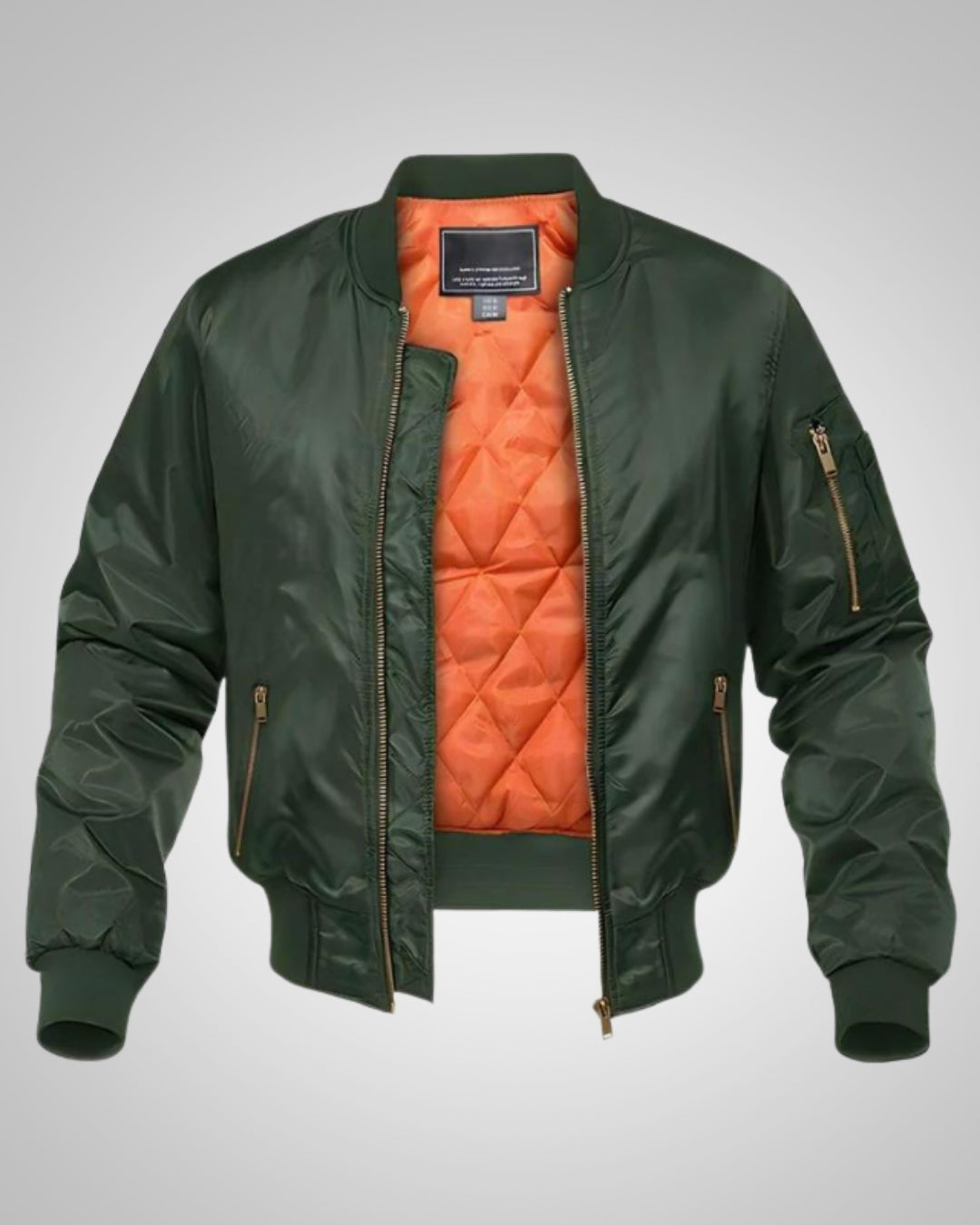 Klassische Gefütterte Bomberjacke mit Reissverschluss für Herren