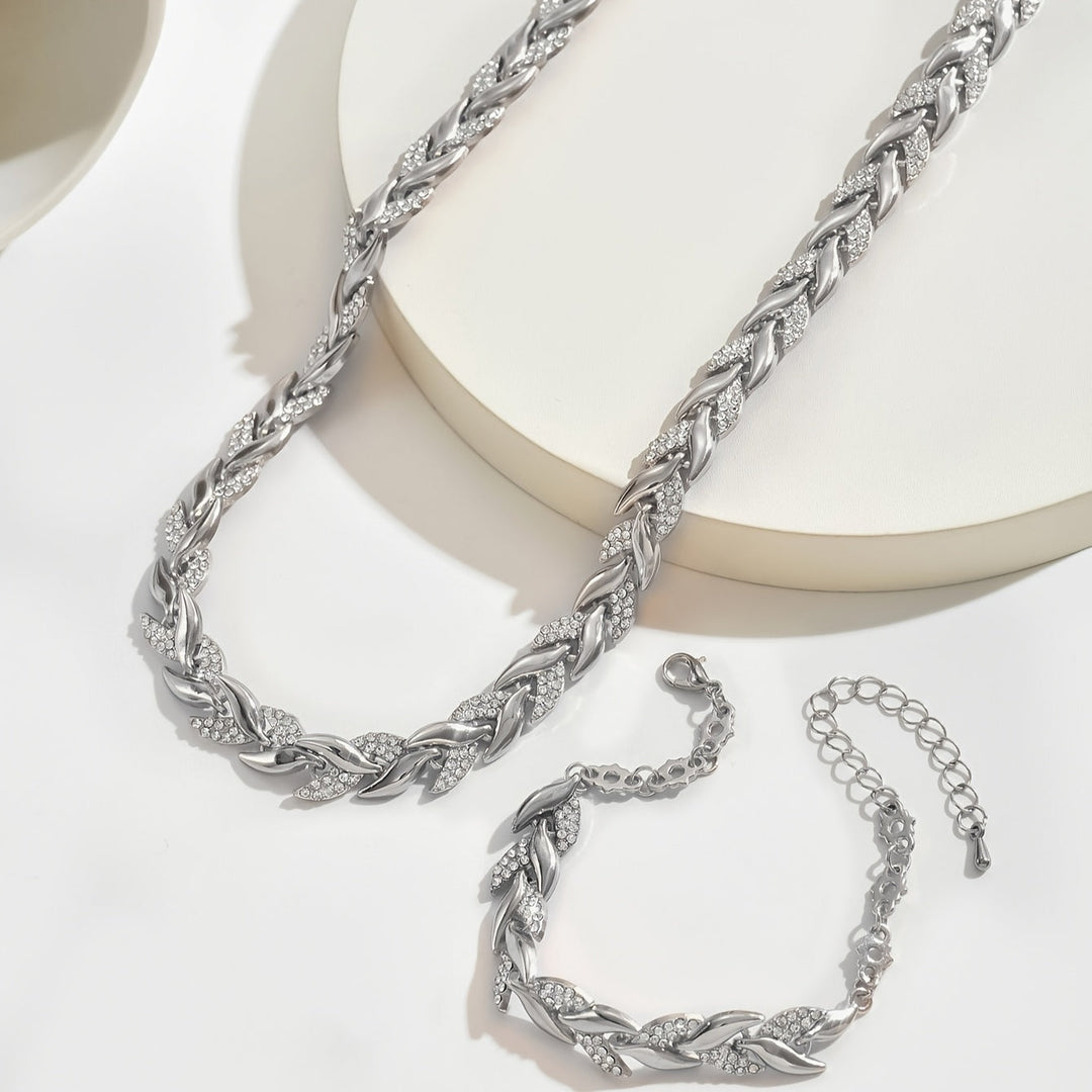 Elegantes Glas Strass Fischschwanz Set