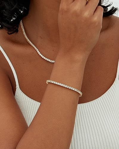 Goldfarbenes Moissanite Tennisarmband