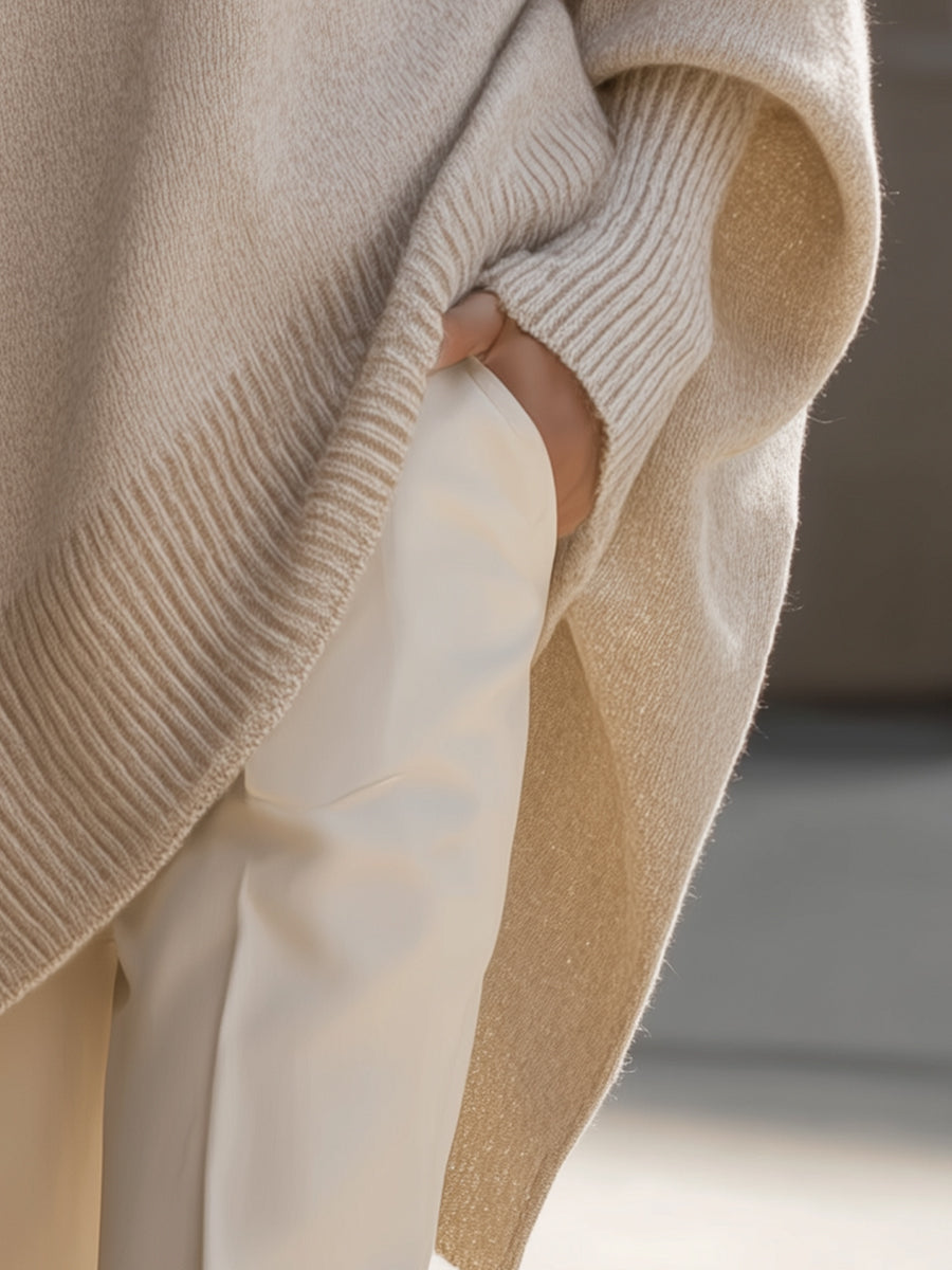 Gemütlicher Oversize Strickpullover mit Fledermausärmeln für Damen