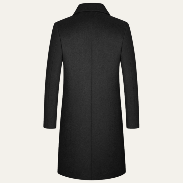 Eleganter Langer Wintermantel mit Knöpfen für Herren
