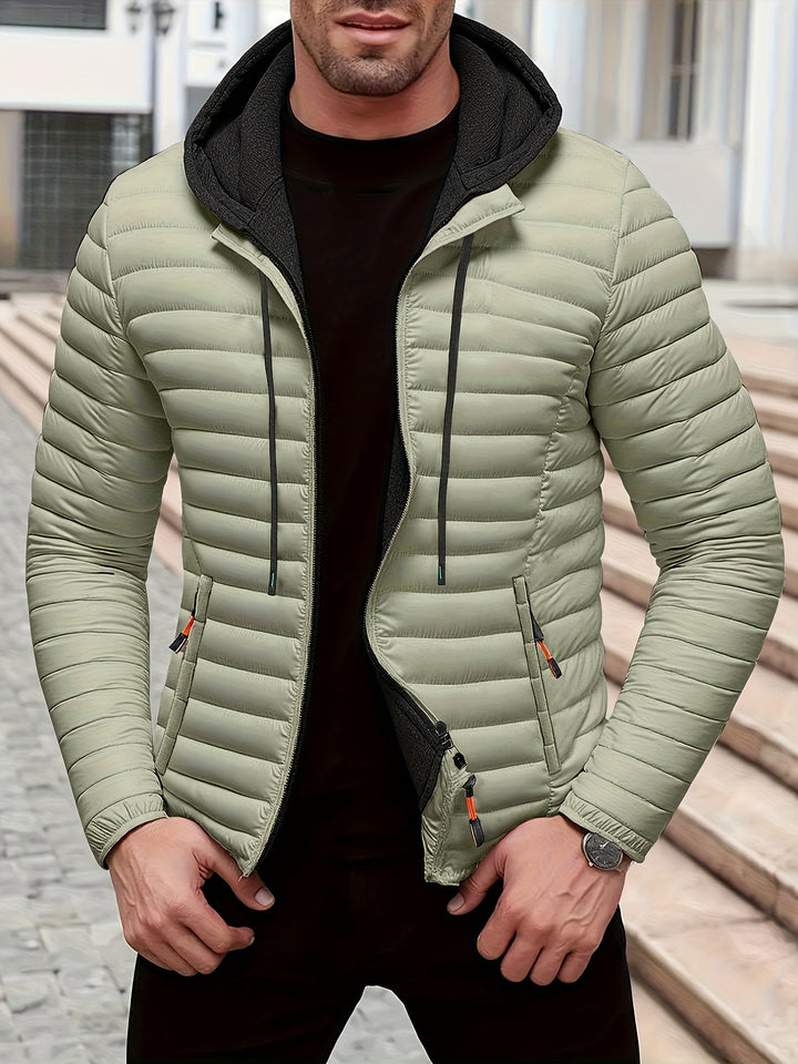 Warme Leichte Winterjacke mit Kapuze für Herren