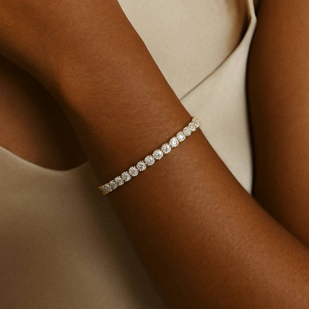 Goldfarbenes Moissanite Tennisarmband
