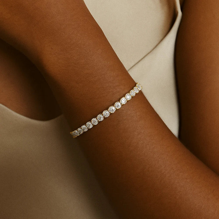 Goldfarbenes Moissanite Tennisarmband