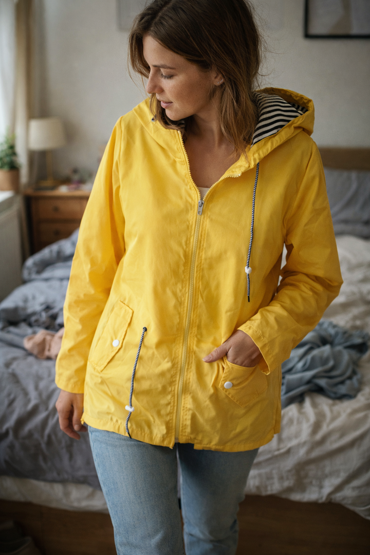 Lässige Wasserdichte Regenjacke mit Kapuze für Damen