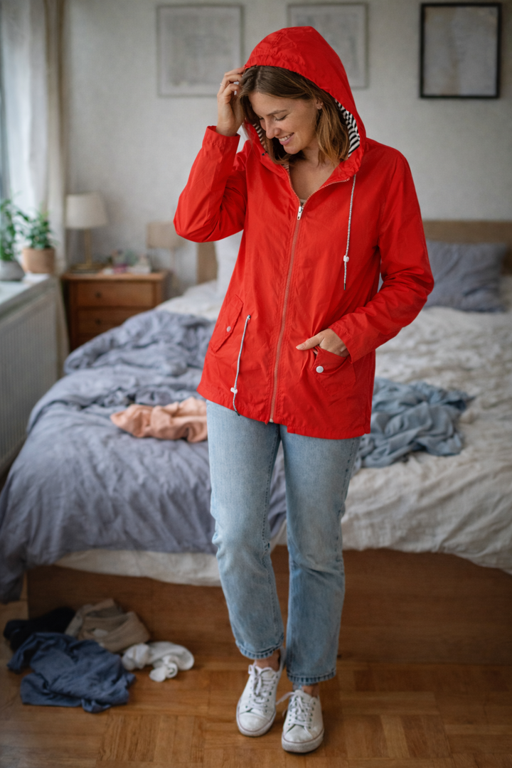Lässige Wasserdichte Regenjacke mit Kapuze für Damen