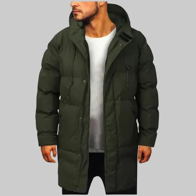 Warmer Langer Winter Parka mit Kapuze für Herren