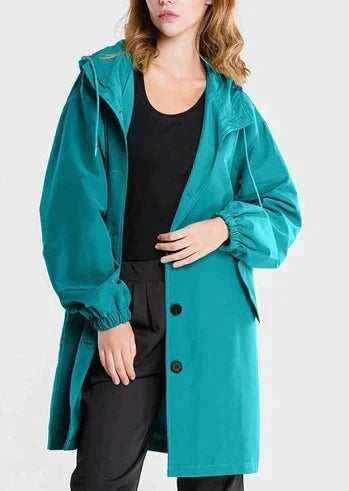 Zeitlose Lange Regenjacke mit Kapuze für Damen