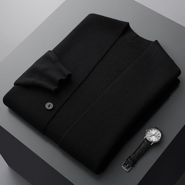 Klassischer Strickpullover mit Knopfleiste für Herren