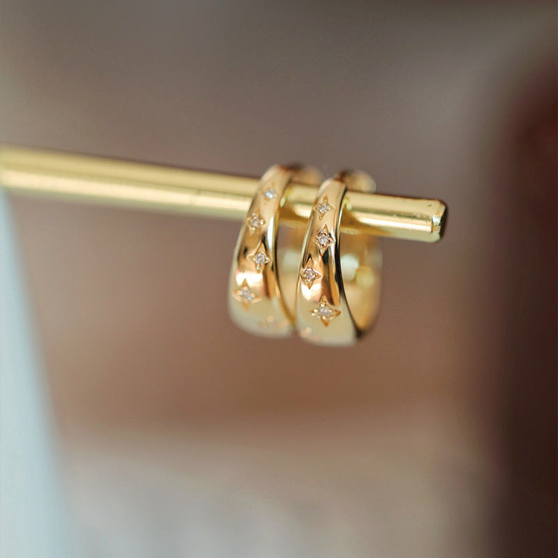 Luxuriöse Goldfarben und Silberfarben Ohrringe