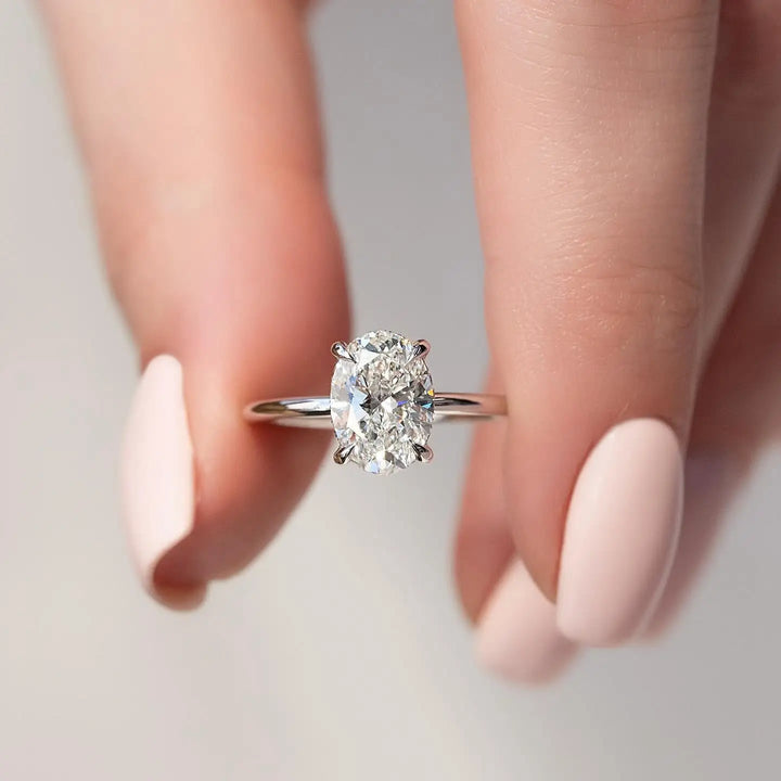 Eleganter Ovaler Kristall Versprechensring