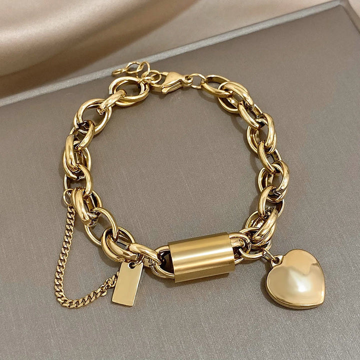 Gefestigtes Massives Armband | Goldfarben
