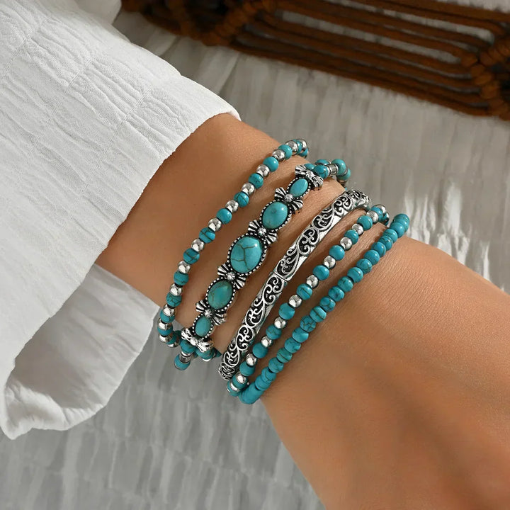 Bohème Türkis Armband Set
