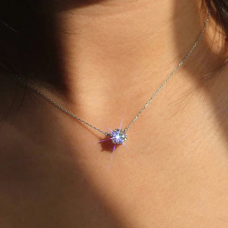 Elegante Kristall Solitär Halskette