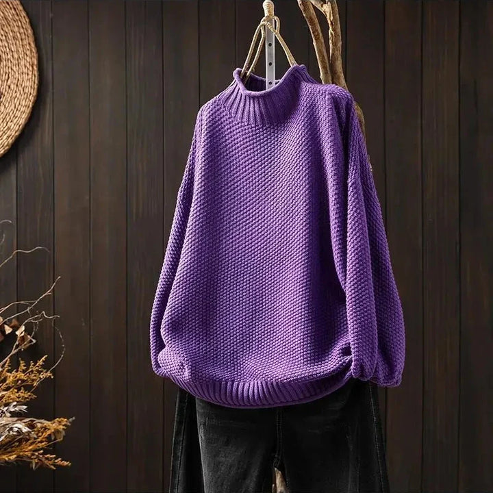 Gemütlicher Strickpullover mit Hohem Kragen für Damen
