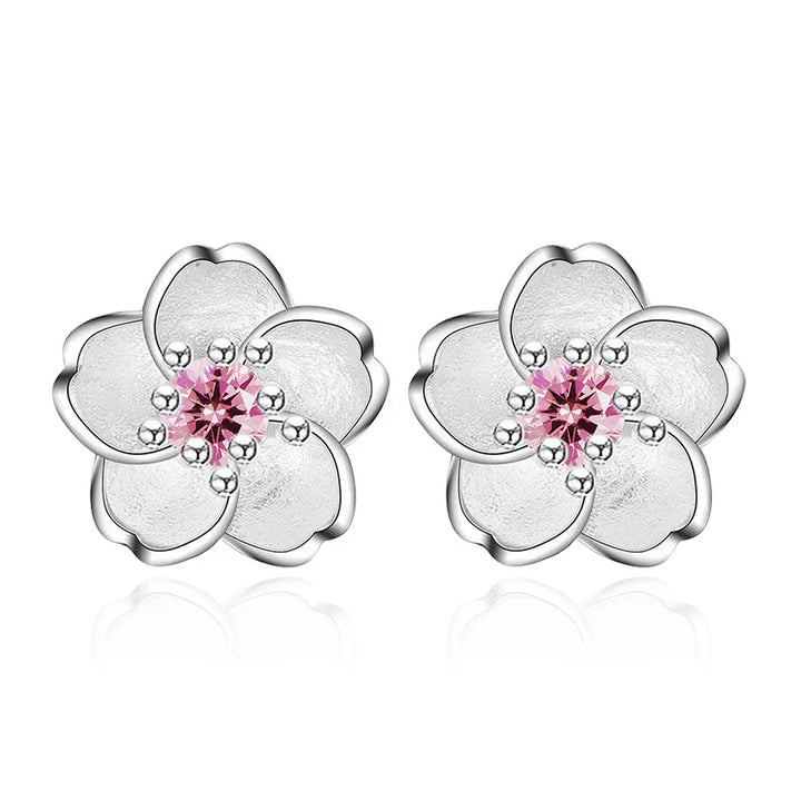 Zirkonia Blumen Steckohrringe