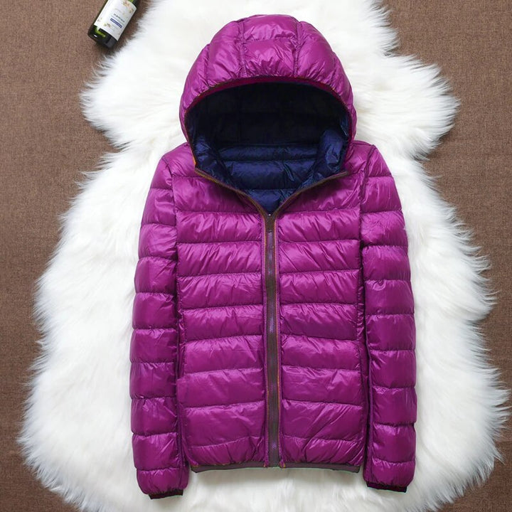 Warme Leichte Daunenjacke mit Kapuze für Damen