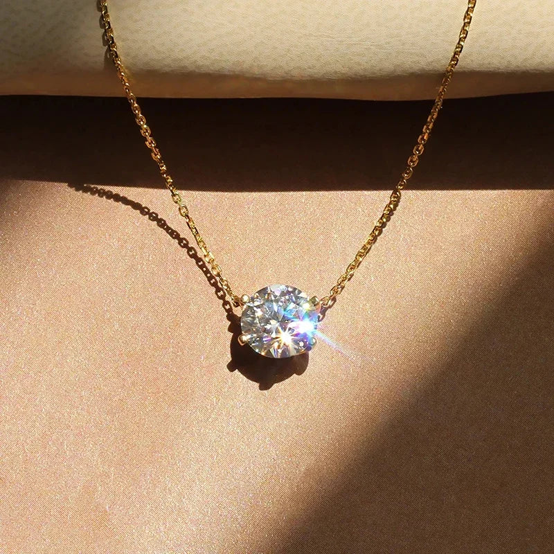 Elegante Kristall Solitär Halskette