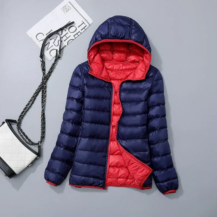 Warme Leichte Daunenjacke mit Kapuze für Damen