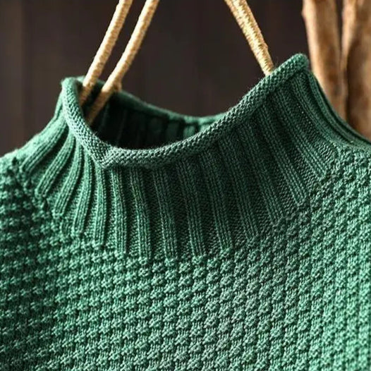 Gemütlicher Strickpullover mit Hohem Kragen für Damen