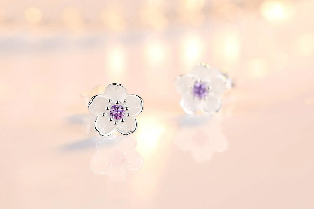 Zirkonia Blumen Steckohrringe