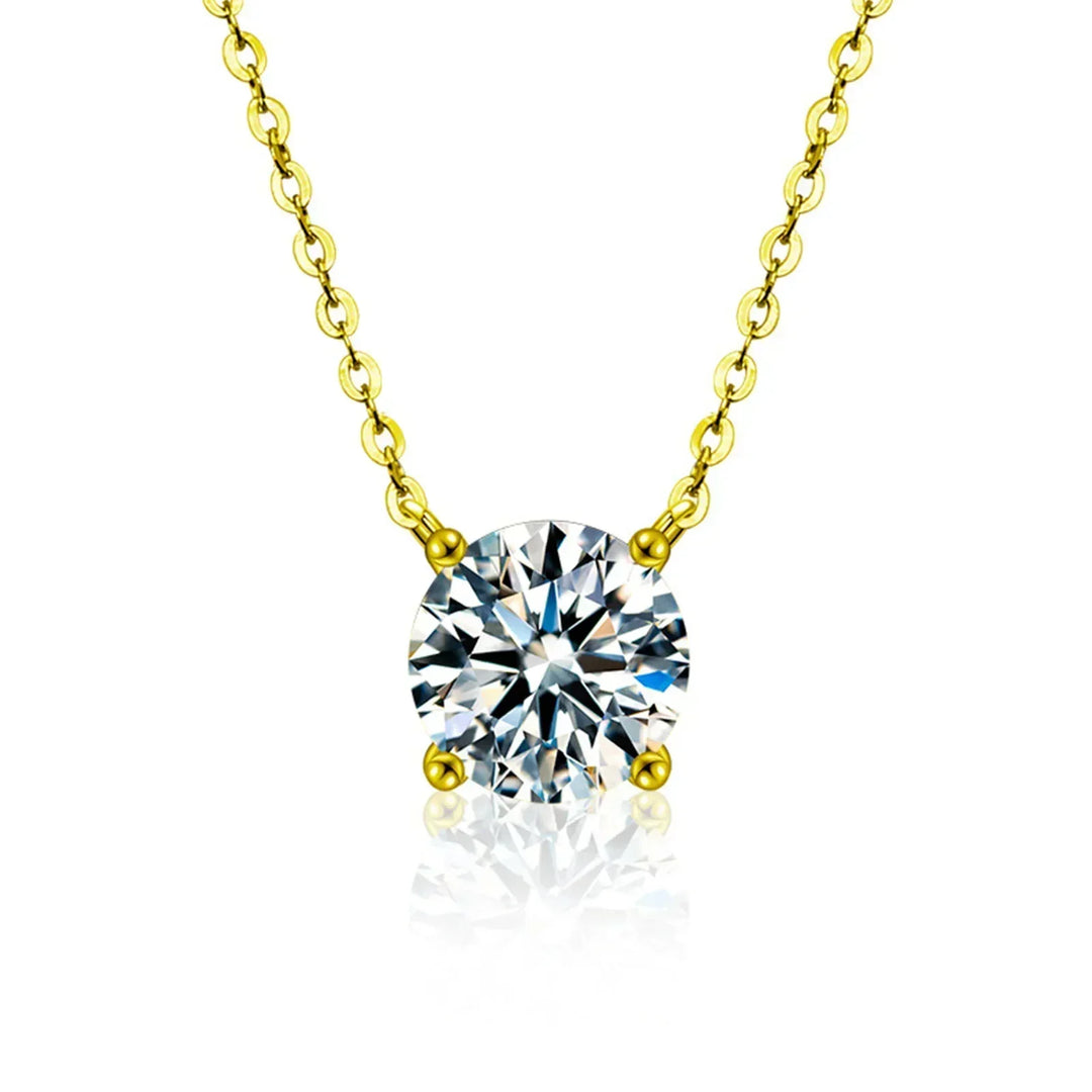 Silberfarben 18K Goldfarbene Zirkonia Halskette