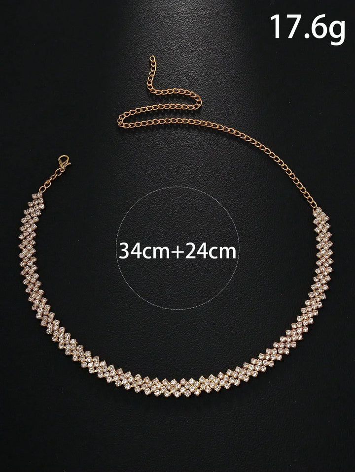 Elegante Strass Kragen Halskette