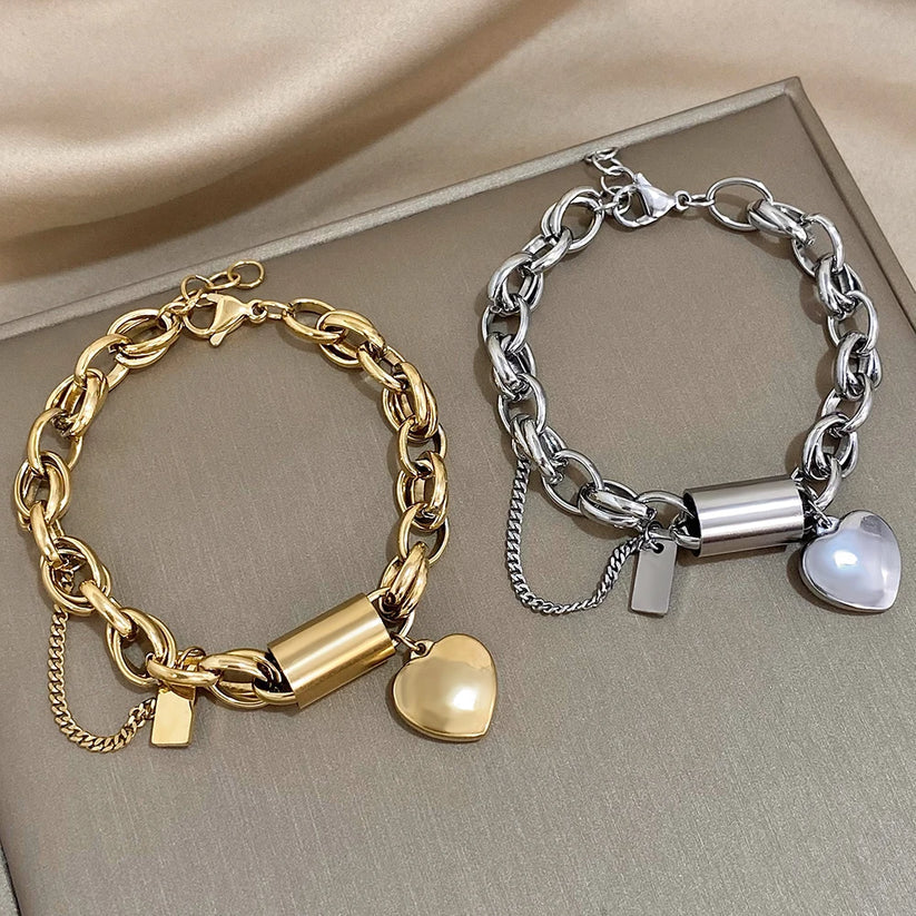 Gefestigtes Massives Armband | Goldfarben