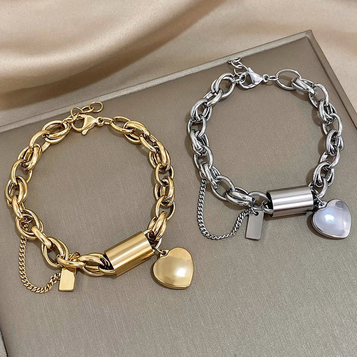 Gefestigtes Massives Armband | Goldfarben