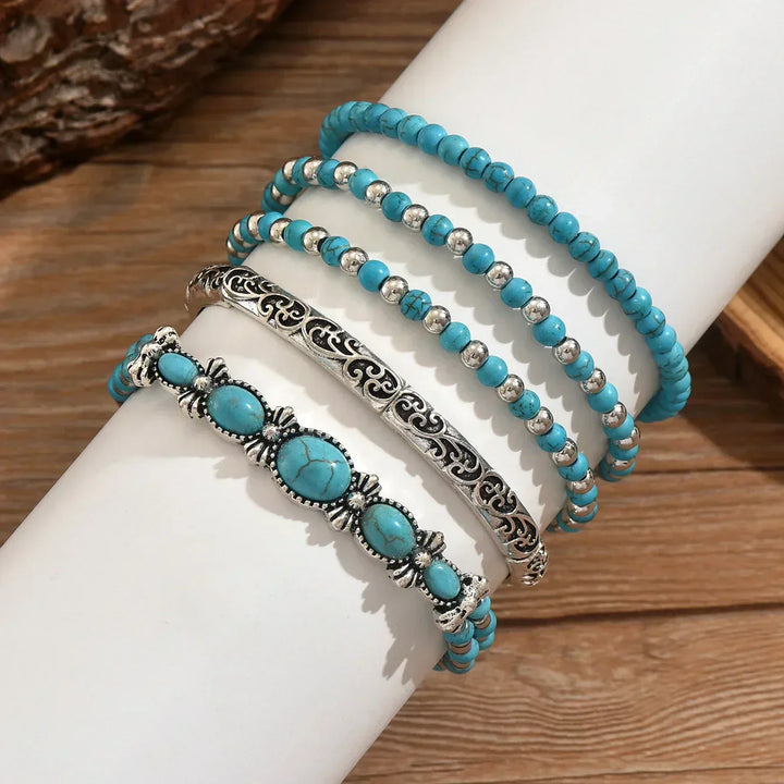 Bohème Türkis Armband Set