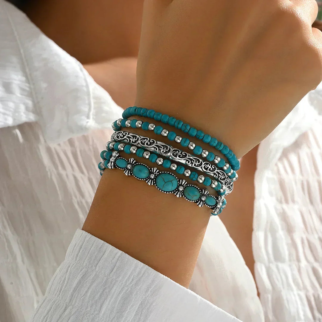 Bohème Türkis Armband Set