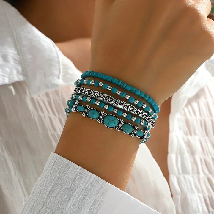 Bohème Türkis Armband Set