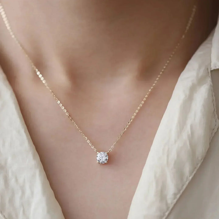 Silberfarben 18K Goldfarbene Zirkonia Halskette
