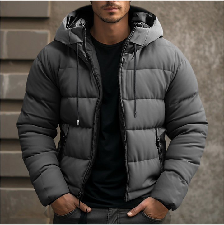 Warme Steppjacke mit Kapuze für Herren