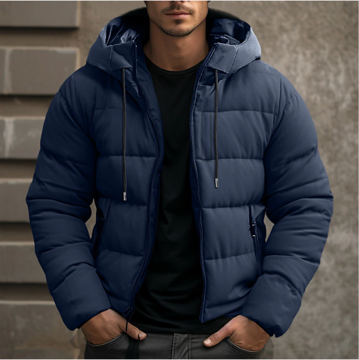 Warme Steppjacke mit Kapuze für Herren
