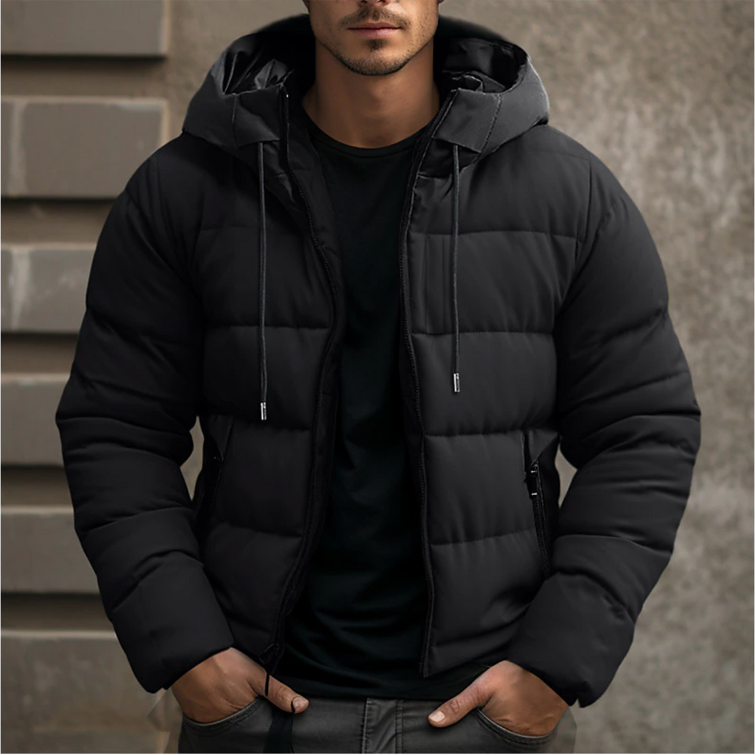 Warme Steppjacke mit Kapuze für Herren